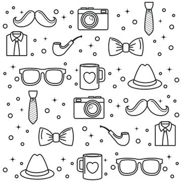 Objects for men pattern Illustrazione stock