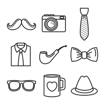 Objects for men set Illustrazione stock