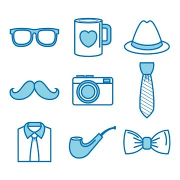 Objects for men set Stock Illustration
