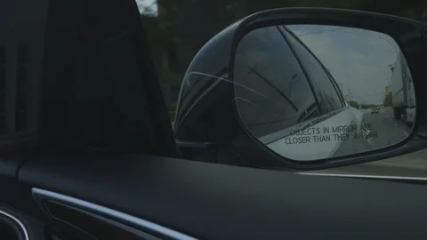 Objects In Mirror May Be Closer Than They Appear Side Mirror On Car Stock Footage 121287252