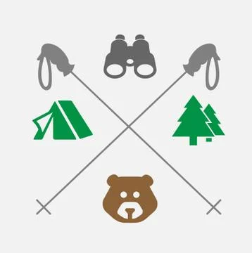 Objects for mountaineering Stock Illustration