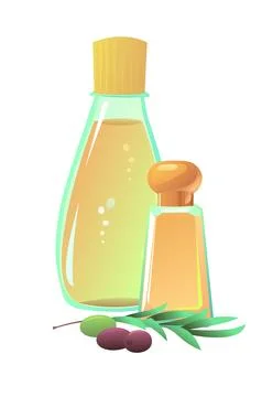 Objects natural olives oils. Still life. Extracted from nuts and plant seeds Illustrazione stock