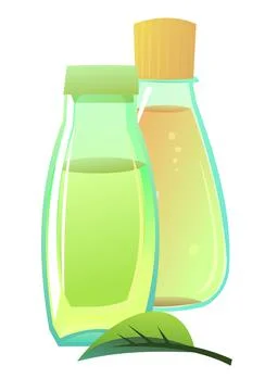 Objects natural vegetable oils. Still life. Extracted from nuts and plant see Stock Illustration