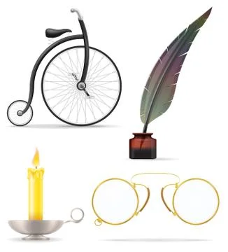 Objects old retro vintage icon stock vector illustration Stock Illustration