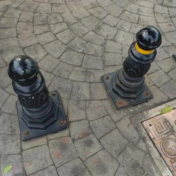 Objects on pedestrians Stock Photos