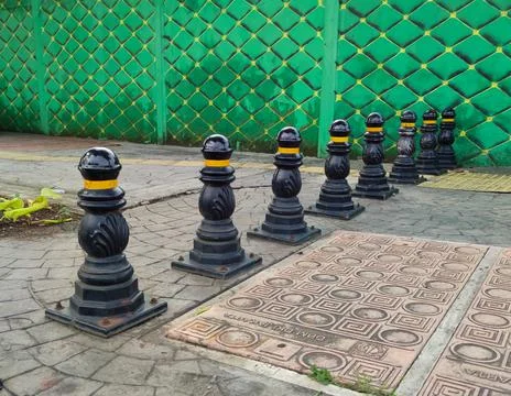 Objects on pedestrians Stock Photos