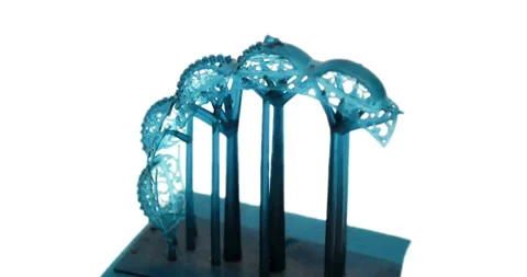 Objects photopolymer printed on a 3d printer Isolated on white backgroun Stock Footage 149459576