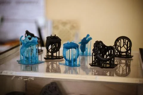 Objects photopolymer printed on a 3d printer. Foto stock