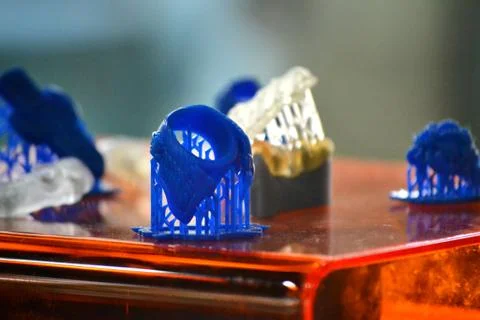 Objects photopolymer printed on a 3d printer. Foto stock