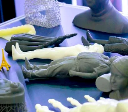 Objects photopolymer printed on a 3d printer. Stock Photos