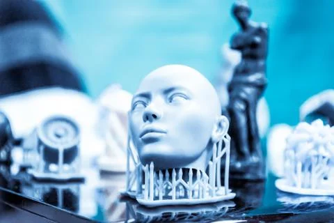 Objects photopolymer printed on a 3d printer. Stock Photos