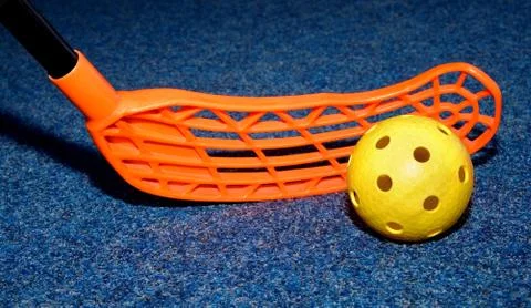 Objects to play floorball Stock Photos