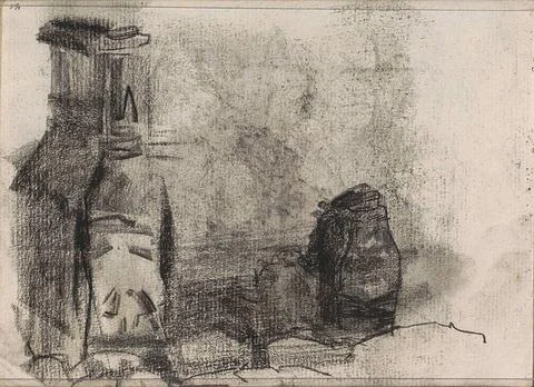 Objects, possible, among other things, a stove. Leaf 12 Verso from sketchb... Stock Photos