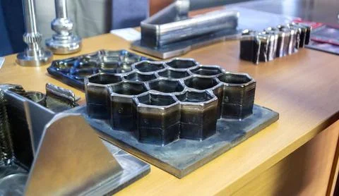 Objects printed 3D printer filament molten metal table Object printed 3D printer Stock Photos