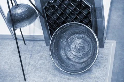Objects printed 3D printer filament molten metal table Object printed 3D printer Stock Photos