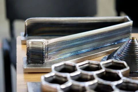 Objects printed 3D printer filament molten metal table Object printed 3D printer Stock Photos
