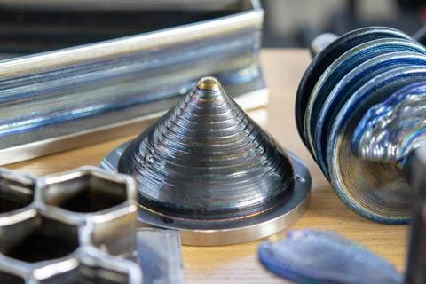 Objects printed 3D printer filament molten metal table Object printed 3D printer Stock Photos