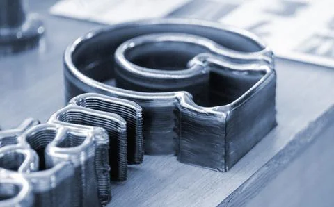 Objects printed 3D printer filament molten metal table Object printed 3D printer Stock Photos