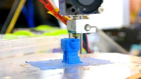 Objects printed by 3d printer. Fused deposition modeling, FDM. Stock Footage 82727450