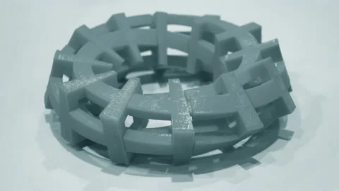 Objects printed by 3d printer Isolated on white background. Stock Footage 151750224