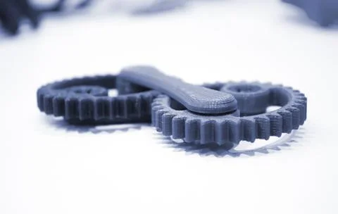 Objects printed by 3d printer Isolated on white background. Stock Photos