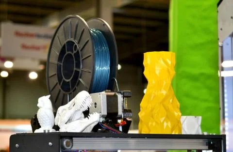 Objects printed by 3d printer Stock Photos