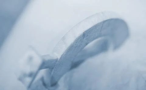 Objects printed 3D printer from powdered polyamide lying white polyamide powder Stock Photos