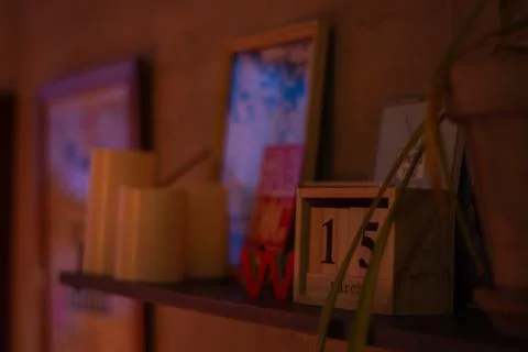 Objects on shelve  Stock Photos