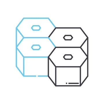 Objects structure line icon, outline symbol, vector illustration, concept sign Stock Illustration