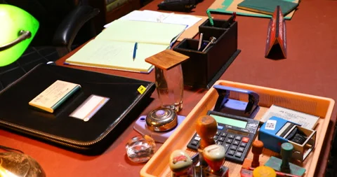 Objects on table Stock Footage 283320836