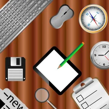 Objects on a table Stock Illustration