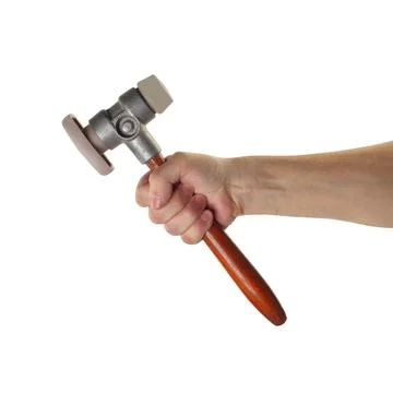 Objects tool hands action - Hand hammer worker. Isolated Stock Photos