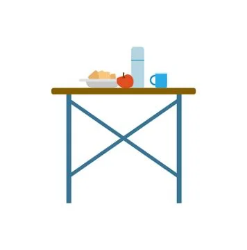 Objects for Tourism or Trip, Picnic Table Vector Stock Illustration