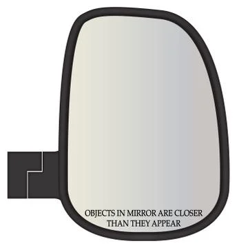 Objects In Truck Side Mirror Closer 스톡 일러스트