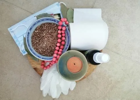 Objects useful in emergency situations such as natural disasters. Stock Photos