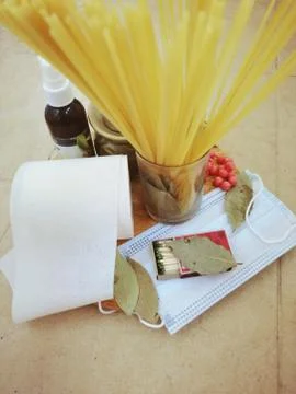 Objects useful in emergency situations such as natural disasters. Stock Photos