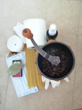 Objects useful in emergency situations such as natural disasters. Stock Photos