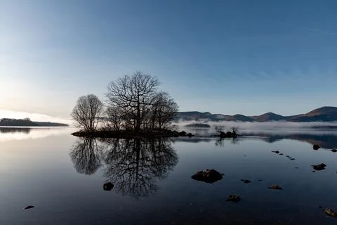 Objects on water Loch Lomond Foto stock