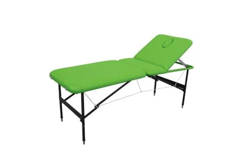 Objects on white: green massage table Stock Photos