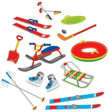Objects for winter leisure Stock Illustration