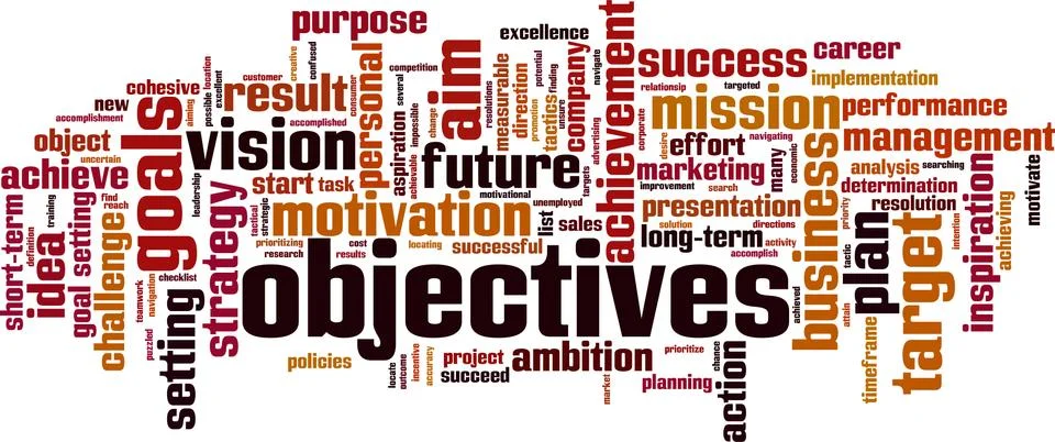 Objektives word cloud Stock Illustration