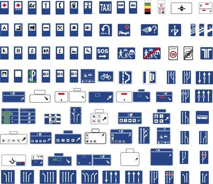 Obligation rectangular blue traffic sign Illustrazione stock