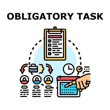 Obligatory task planning and assignment process Stock Illustration