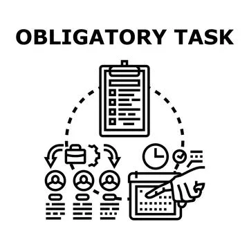 Obligatory task planning and assignment process Stock Illustration