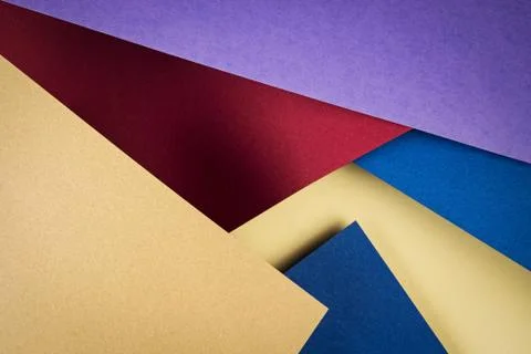 Oblique composition with colored papers Stock Photos