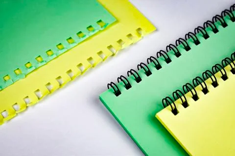 Oblique composition with colored spiral blocks Stock Photos