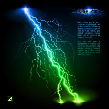 Oblique lightning line Stock Illustration