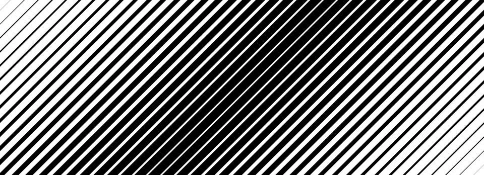 Oblique line halftone gradient texture. Fading diagonal stripe gradation Illustrazione stock
