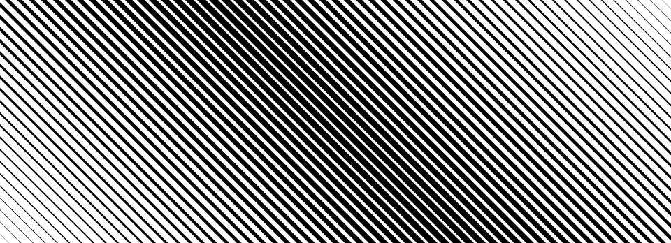 Oblique line halftone gradient texture. Fading diagonal stripe gradation Illustrazione stock