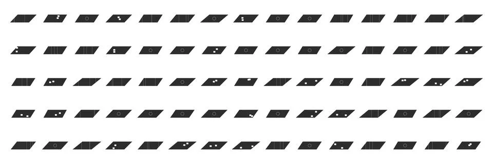Oblique Sci-Fi Pattern Array Vector Set 库存插图